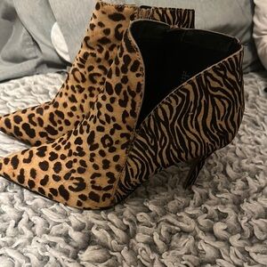 Express Brown and Black Ankle‎ Boots with Sleek Design